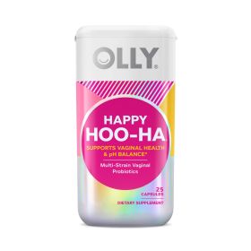 OLLY Happy Hoo-Ha, Women's Probiotic, Vaginal Health, Capsule Supplement, 25 Count