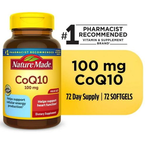 Nature Made CoQ10 100 mg Softgels; Dietary Supplement for Heart Health Support; 72 Count Nature Made CoQ10 100 mg Softgels; Dietary Supplement for Heart Health Support; 72 Count