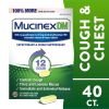 Mucinex DM 12 Hr Relief Tablets, 40ct, 600 mg Guaifenesin, 30 mg Dextromethorphan HBr, Controls Cough and Thins & Loosens Mucus That Causes Cough & Ch