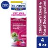 Mucinex Children's Stuffy Nose & Chest Congestion Relief, Kids Medicine, Very Berry Flavor, 4 fl oz