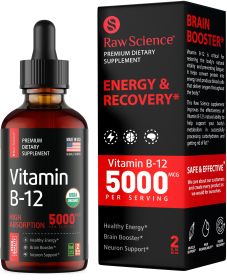 Vitamin B12 Liquid Drops Sublingual 5000mcg Methyl Methylcobalamin Supplements for Women and Men Mood & Energy Booster Methylated B 12 for Metabolism