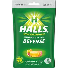 HALLS Defense Assorted Citrus Sugar Free Vitamin C Drops, 25 Drops (Brand: HALLS)